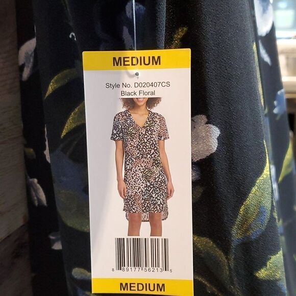 Christian Siriano Black Floral Easy Care Sheath Dress Sz M New - Picture 8 of 11
